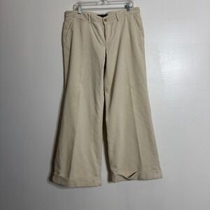 Ralph Lauren Pants Womens 14‎ Beige Flare Corduroy Cream Ivory White